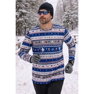 Brooks Men's‎ Running Shirt Long Distance Merry Run Merry Blue L